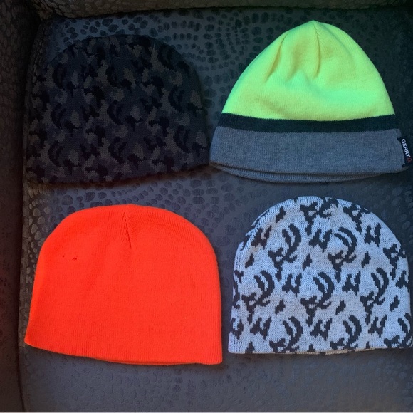 Winter Skull Caps, Four Caps Total, One Size Fits Most - Picture 1 of 9